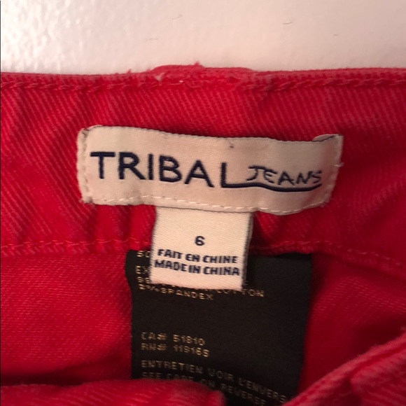 Tribal pink red jean short - Picture 2 of 7